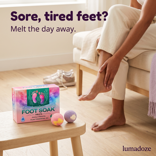 Lumadoze Foot Soak for an evening ritual after a long day: Sore, tired feet? Melt the day away.